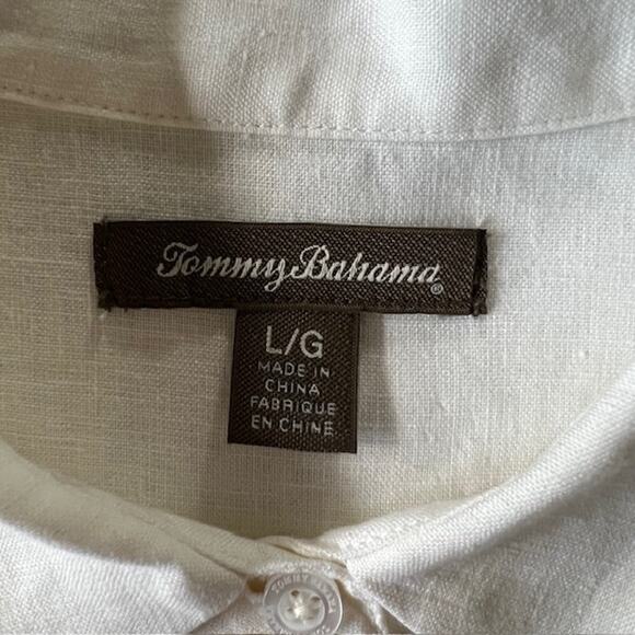 Tommy Bahama 100% Linen Long Sleeve Shirt Womens L Cream Button Up Coastal - Picture 4 of 9